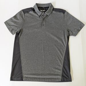 Michael Strahan MSX Polo Golf Performance Shirt Size M Black Gray Mesh